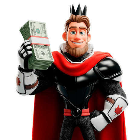 The main character with a large stack of money